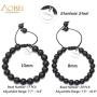 2PCS Gemstone Beaded Couple Bracelet 8MM/10MM Round Beads Healing Reiki Macrame Adjustable Jewelry for Men Women by Aobei