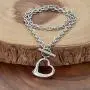 ELYA Stainless Steel Cable Chain Open Heart Toggle Necklace - 18 Inches ELYA Stainless Steel Cable Chain Open Heart Toggle Necklace - 18 Inches