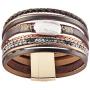 GelConnie Baroque Pearl Leather Cuff Bracelet Multi Strand Wrap Bracelets Magnetic Bohemian Bracelet for Women, Wife, Sister
