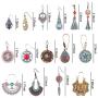 Duufin 15 Pairs Boho Earrings Vintage Bohemian Earrings Drop Dangle Earring Statement Earring Set with a Box for Women and Girls