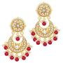 Aheli Faux Kundan Beads Strand Necklace Earrings Maang Tikka Bollywood Traditional Fashion Statement Jewelry Set for Women