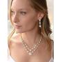 Mariell Gold Two-Row Rhinestone Crystal Necklace and Earrings Set - Prom, Brides and Bridesmaids Jewelry