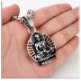 Xusamss Titanium Steel Buddha Religious Pendant Necklace,22inches Link Chain