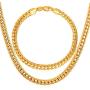 U7 Men Women 18K Gold Plated Necklace with Gift Box 18KGP Stamp Hip Hop Jewelry 4 Colors 6MM-9MM Wide Snake Curb Link Chain,Length 18 Inch-32 Inch,Custom Text Engravable