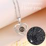 925 Sterling Silver Heart I Love You Necklace 100 Languages Love Necklace for Girlfriend Wife Romantic Gifts for Her