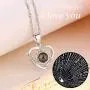 925 Sterling Silver Heart I Love You Necklace 100 Languages Love Necklace for Girlfriend Wife Romantic Gifts for Her 925 Sterling Silver Heart I Love You Necklace 100 Languages Love Necklace for Girlfriend Wife Romantic Gifts for Her