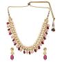 Efulgenz Indian Traditional 14 K Gold Plated Bollywood Faux Kundan Pearl Ruby Beaded Bridal Choker Necklace Earrings Wedding Jewelry Set