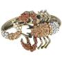 Alilang Golden Scorpion Wrap Bangle Bracelet Topaz Colored Crystal Rhinestone Scorpio