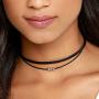 Doubnine Suede Choker Short Layered Necklace Gothic Punk Choker Boho Handmade Women Holiday Jewelry Gift (black)