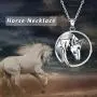 ONEFINITY Horse Necklace Sterling Silver Origami Horse Pendant Necklace Valentines Day Gifts for Women Wife Girlfriend