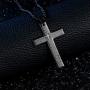 Rnivida Mens Stainless Steel Cross Necklace with Lords Prayer Inscription, Cross Pendant Necklace