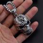 JczR.Y Vintage Skull Pendant Necklace Stainless Steel Gothic Skeleton Necklace for Men Women Punk Jewelry Gift