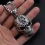 JczR.Y Vintage Skull Pendant Necklace Stainless Steel Gothic Skeleton Necklace for Men Women Punk Jewelry Gift