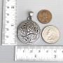 Celtic Pagan Wiccan Jewelry Merlin Morgana Wicca Witchcraft Magic Trinity Triskele Triquetra Triskelion Pewter Mens Womens Pendant Necklace Charm Protection Amulet for Men Women w Silver Ball Chain