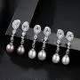 KEETEEN Sterling Silver Pearl Earrings 8mm Dangle Teardrop Earrings Bridal Betrothal Jewels KEETEEN Sterling Silver Pearl Earrings 8mm Dangle Teardrop Earrings Bridal Betrothal Jewels
