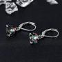 18K White Gold Plated Mystic Fire Topaz Leverback Earrings Hypoallergenic Jewelry For Women Girls