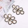 Nicole Miller New York Goldtone Teardrop Boho Tribal Black Beaded Fashionable Dangle Earrings