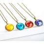 JczR.Y Time Gem Star Luminous Charm Starry Sky Glass Cabochon Pendant Necklace Glow in Dark for Women Girl Christmas Party Jewelry