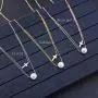 ZHQI Cross Pearl Choker Necklace 18K Rose Gold Plated Stainless Steel Simple Tiny Layered Chain Pendant ZHQI Cross Pearl Choker Necklace 18K Rose Gold Plated Stainless Steel Simple Tiny Layered Chain Pendant