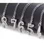 Paialco 925 Sterling Silver Fancy Number 0~9 Script Pendant Necklace Cubic Zirconia Jewelry Paialco 925 Sterling Silver Fancy Number 0~9 Script Pendant Necklace Cubic Zirconia Jewelry