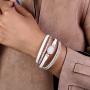 FANCY SHINY Leather Wrap Bracelet Boho Cuff Bracelets Crystal Bead Bracelet with Magnetic Clasp Jewelry Gifts for Women Teen Girls