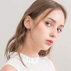 Sllaiss 2Pcs 18G S925 Sterling Silver Stud Earrings For Women Girls CZ Cartilage Tragus Helix Earring Studs Piercing Jewelry 3-6MM