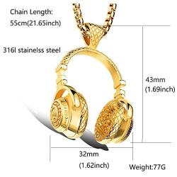 Epychmoot Hip Hop Wireless Earphone Headphone Necklaces Music Headset DJ Necklace Punk Style Personality Microphone Pendant Jewelry