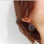 Taoqiao Stainless Steel Dangle Drop Earrings for Women Simple Blue Crystal Geometry Ball Stud Earring Cute Flower Girl Personalized Fashion Jewelry