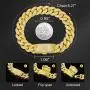 ETEVON Initial Bracelets for Men Cuban Letter Link Chain with Box Clasp Cubic Zirconia Personalized Bracelet for Him Husband Boyfriend Valentines Birthday Anniversary Jewelry Gift