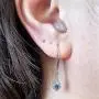 Dazzlingrock Collection 10K Round Gemstone & White Diamond Ladies Dangling Drop Earrings, White Gold