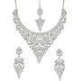 Touchstone Indian Bollywood Intricately Crafted Diamond Look Rhinestone Crystal Colorful Wedding Designer Jewelry Necklace Set in Gold and Silver Tone for Women.