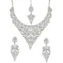 Touchstone Indian Bollywood Intricately Crafted Diamond Look Rhinestone Crystal Colorful Wedding Designer Jewelry Necklace Set in Gold and Silver Tone for Women.