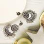RechicGu Ethnic Bali Jhumka Jhumki Lotus Mexico Gypsy Dangle Earrings Traditional Ear Studs with Gift Box