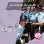 G-Ahora Police Keychain She Believed She Could for Police Officers Police Academy Graduation Gifts Handcuffs Handgun Charm Achievement Gift Deputy Sheriff Gift (she Believe Police KR)
