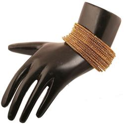 Touchstone ''Golden Bangle Collection Traditionally Created Yellow Citrine Rhinestone Filigree Indian Bollywood Designer Jewelry Metal Bangle Bracelets for Women in Antique Gold Tone. Set of 13.