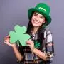 20 Pairs St Patricks Day Faux Leather Earrings Clover Teardrop Dangle Earrings