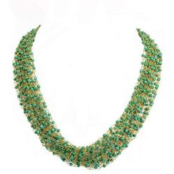 Zephyrr Fashion Hand Made Golden Multi Strand Beaded Necklace for Women