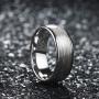 King Will Mens 8mm Tungsten Carbide Wedding Ring Red/Sliver/Olive Green Steel Wire Inlay Domed Style High Polished