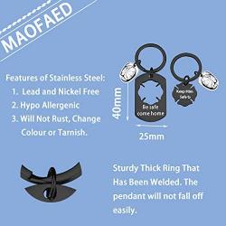 MAOFAED Firefighter Gift Firemans Wife Gift First Responder Gift Firefighter Husband and Wife Set Be Safe Come Home Keep Him Safe Maltese His & Hers Keychain Set