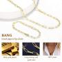 ALEXCRAFT 14K Gold Plated Paperclip Chain Link Choker Necklace for Women Girls