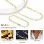 ALEXCRAFT 14K Gold Plated Paperclip Chain Link Choker Necklace for Women Girls