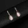 ASHMITA Rose Gold Teardrop Necklace Gemstone Dangle Earrings Wedding Jewelry Set ASHMITA Rose Gold Teardrop Necklace Gemstone Dangle Earrings Wedding Jewelry Set