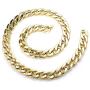 Subiceto 80s 90s Costume Fake Gold Turnover Chain Necklaces for Men Women Plastic Chunky Hip Hop Rapper Cuban Link Chain Necklace 2 Pieces 32-36 Inch