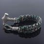 SONGCHANGJEWELRY Viking Braided Bracelets - Thor Hammer Viking Gifts for Men with Amulet Rune Knot Scandinavian Rope Bangles, Handmade Umbrella String Bracelet