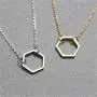 Gold Silver Color Geometric Hexagon Necklace Simple Hollow Hexagon Pendant Jewelry Gold Silver Color Geometric Hexagon Necklace Simple Hollow Hexagon Pendant Jewelry
