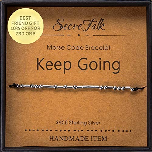SecreTalk Morse Code Bracelet, Best Friend Unique Gift for Her Family Friend Women Men