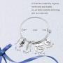 SIDIMELO Astrology Constellation Pendant Bracelet with Flower and Leaf Pendant 12 Horoscope Zodiac Jewelry Gift for Women