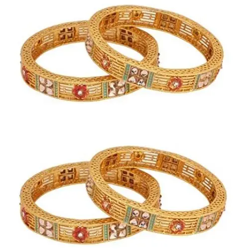 Efulgenz Indian Style Bollywood Traditional Gold Plated Faux Kundan Stone Wedding Bridal Bracelet Bangle Set Jewelry Efulgenz Indian Style Bollywood Traditional Gold Plated Faux Kundan Stone Wedding Bridal Bracelet Bangle Set Jewelry