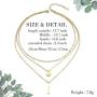 CIUNOFOR Layered Necklace Gold Plated Bar Geometric Pendant with Cubic Zirconia Long Chain Necklace for Women Lady Girl
