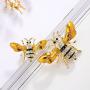 PANGRUI Exquisite Enamel Big and a Small Bumblebee Brooch Pin with Crystal Rhinestones